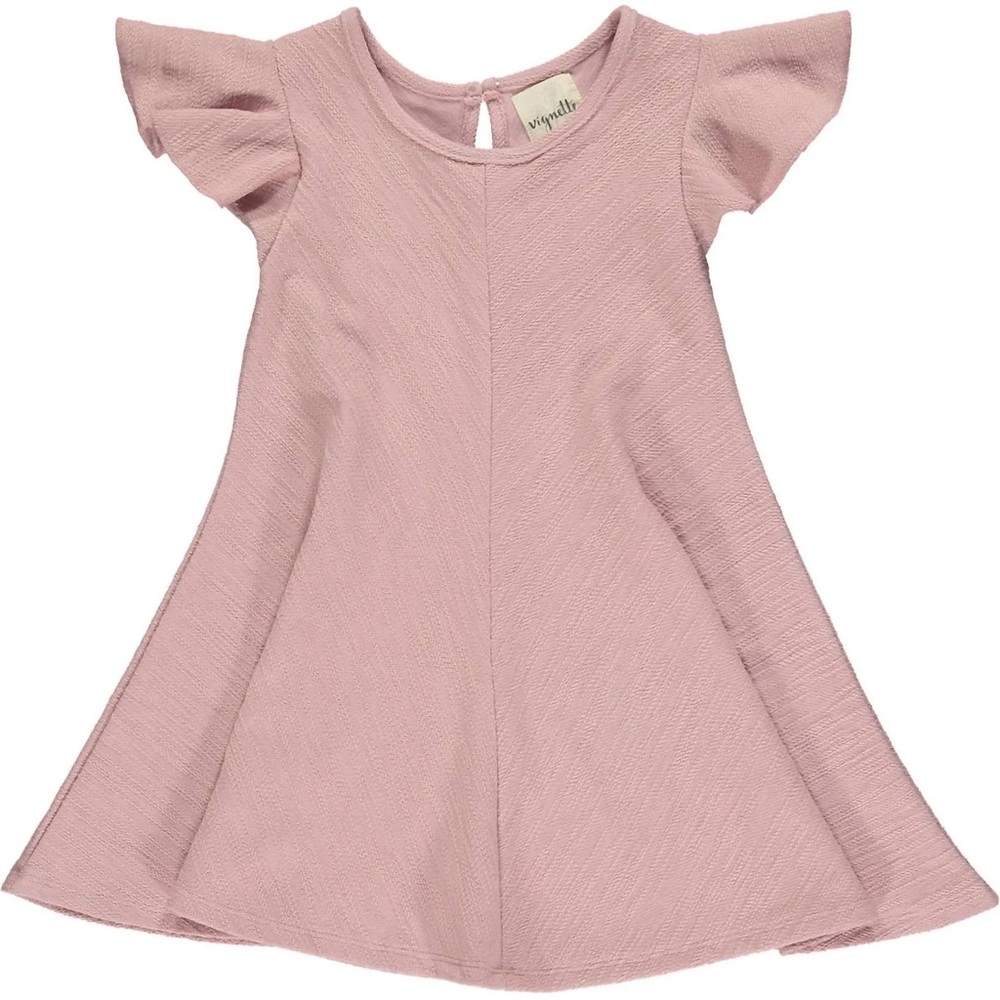 VIGNETTE Girls' Dusty Rose Adaline Flutter Sleeve Circle Skirt Dress Size 12‎